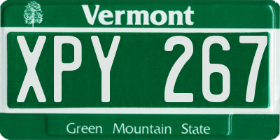 VT license plate XPY267