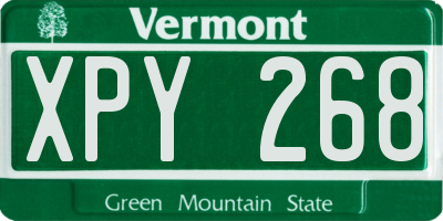VT license plate XPY268