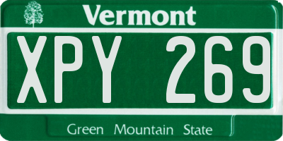VT license plate XPY269