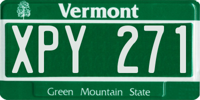 VT license plate XPY271