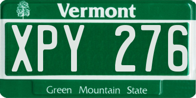VT license plate XPY276