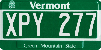 VT license plate XPY277