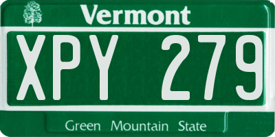 VT license plate XPY279