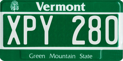 VT license plate XPY280