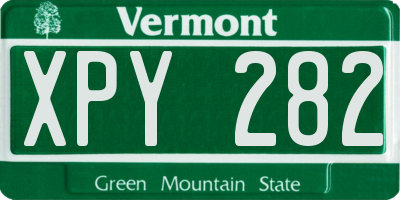 VT license plate XPY282
