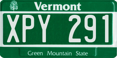 VT license plate XPY291