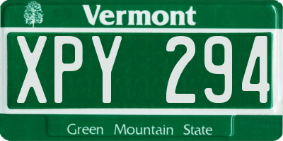 VT license plate XPY294