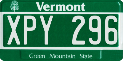 VT license plate XPY296