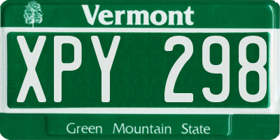 VT license plate XPY298