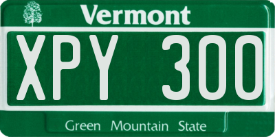 VT license plate XPY300