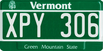 VT license plate XPY306