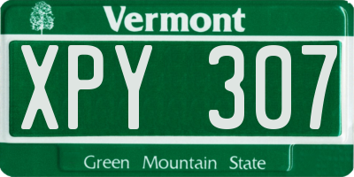 VT license plate XPY307