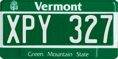 VT license plate XPY327