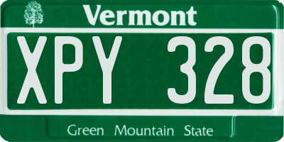VT license plate XPY328