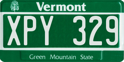 VT license plate XPY329