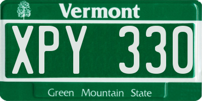 VT license plate XPY330
