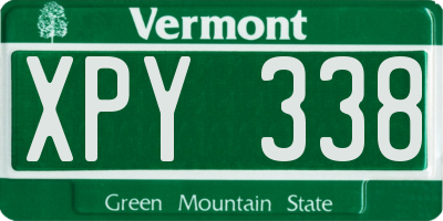VT license plate XPY338