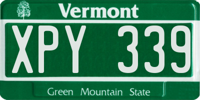 VT license plate XPY339
