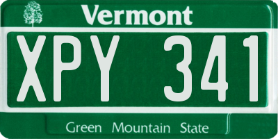 VT license plate XPY341