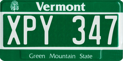 VT license plate XPY347