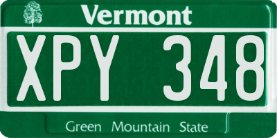 VT license plate XPY348