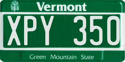 VT license plate XPY350