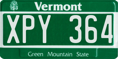 VT license plate XPY364