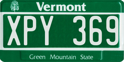 VT license plate XPY369