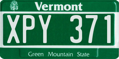 VT license plate XPY371