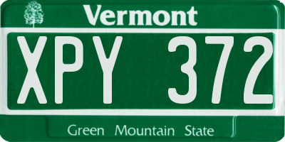 VT license plate XPY372