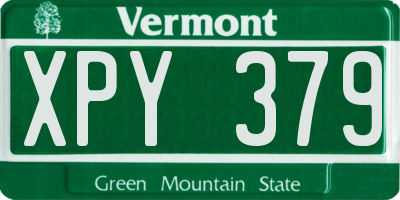 VT license plate XPY379