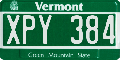 VT license plate XPY384