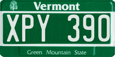 VT license plate XPY390