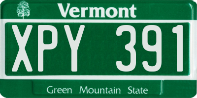 VT license plate XPY391