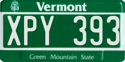 VT license plate XPY393