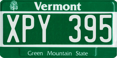 VT license plate XPY395