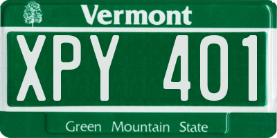 VT license plate XPY401