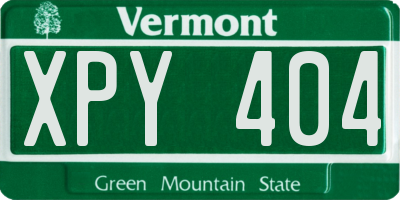 VT license plate XPY404