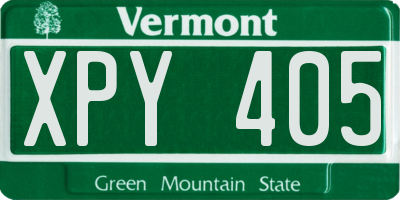 VT license plate XPY405