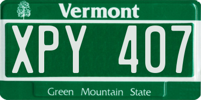 VT license plate XPY407