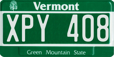VT license plate XPY408