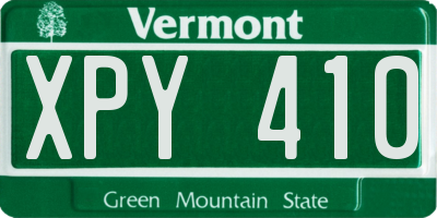 VT license plate XPY410