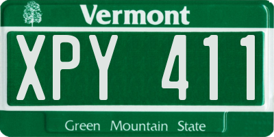 VT license plate XPY411