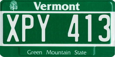 VT license plate XPY413