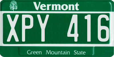 VT license plate XPY416
