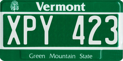 VT license plate XPY423