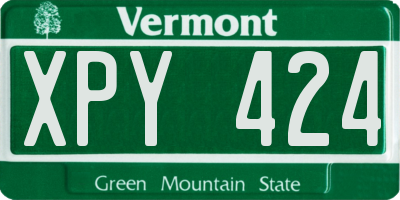 VT license plate XPY424