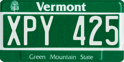 VT license plate XPY425