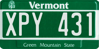 VT license plate XPY431