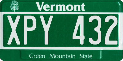 VT license plate XPY432